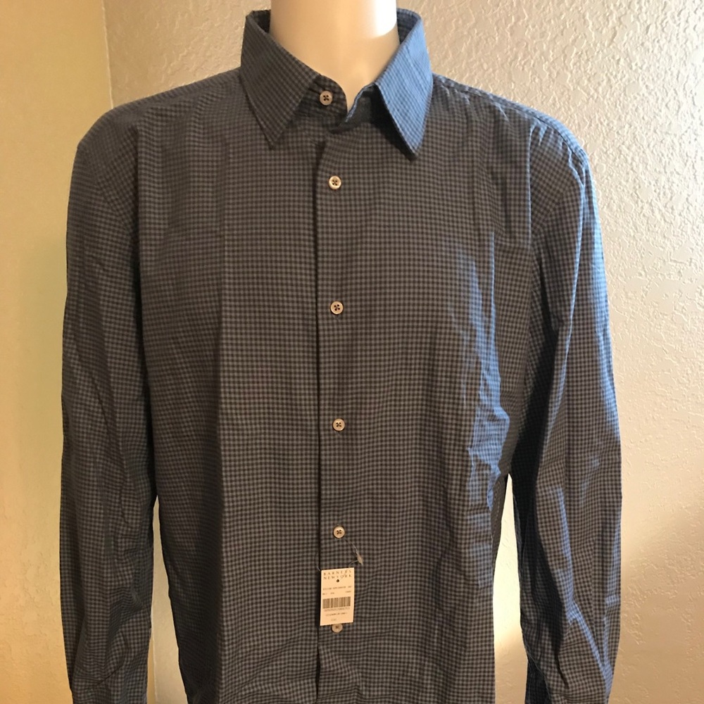 Blue/black micro check XXL Piattelli Barneys NY